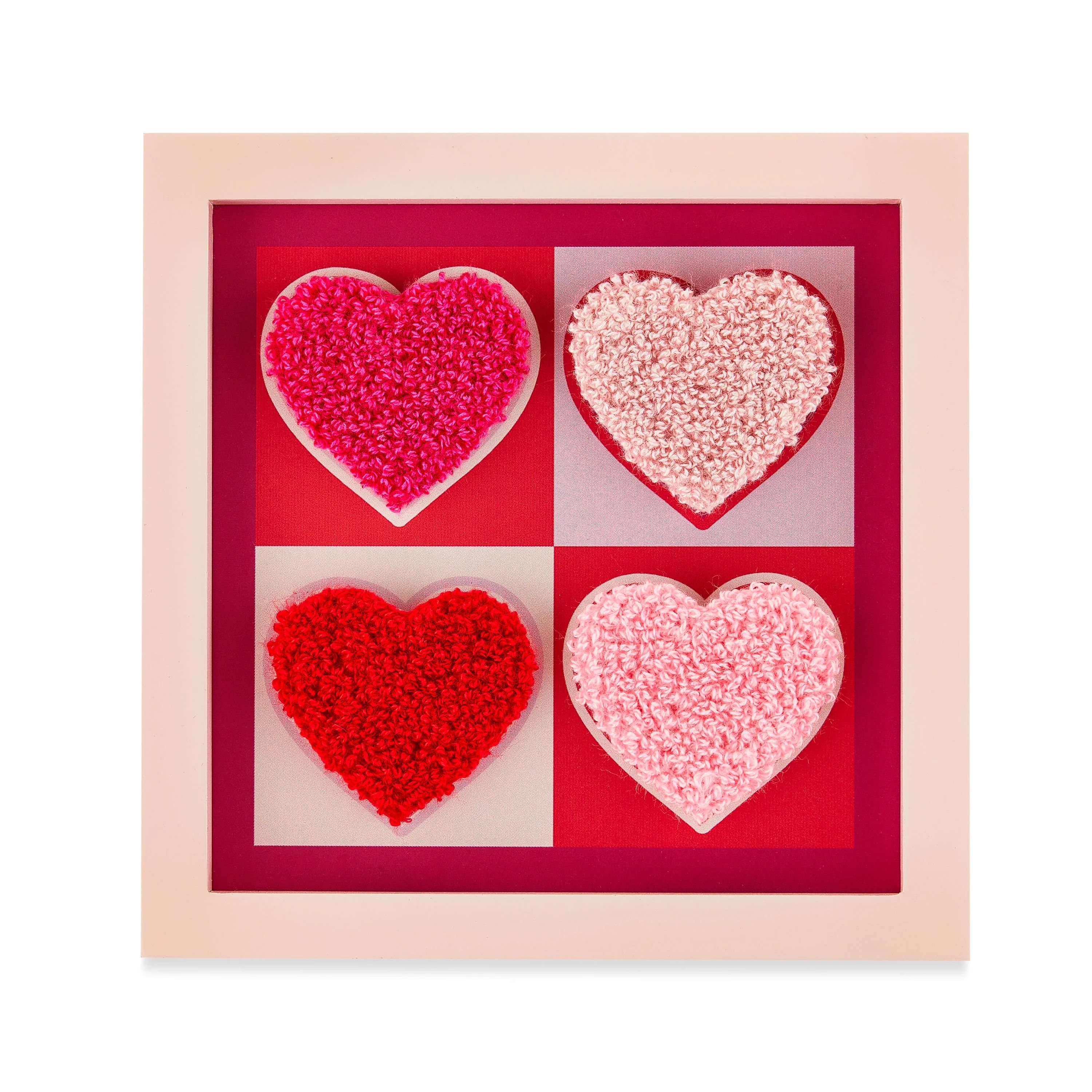 Valentine's Day Red and Pink Fabric Heart Tabletop Decoration, by Way To Celebrate | Walmart (US)