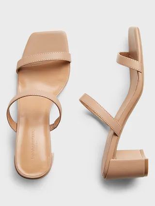 Double Strap Block-Heel Sandal | Banana Republic Factory