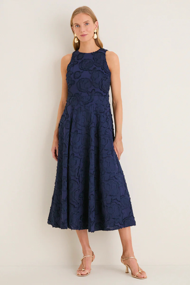 Navy Textured Rose Floral Melina Maxi Dress | Tuckernuck (US)