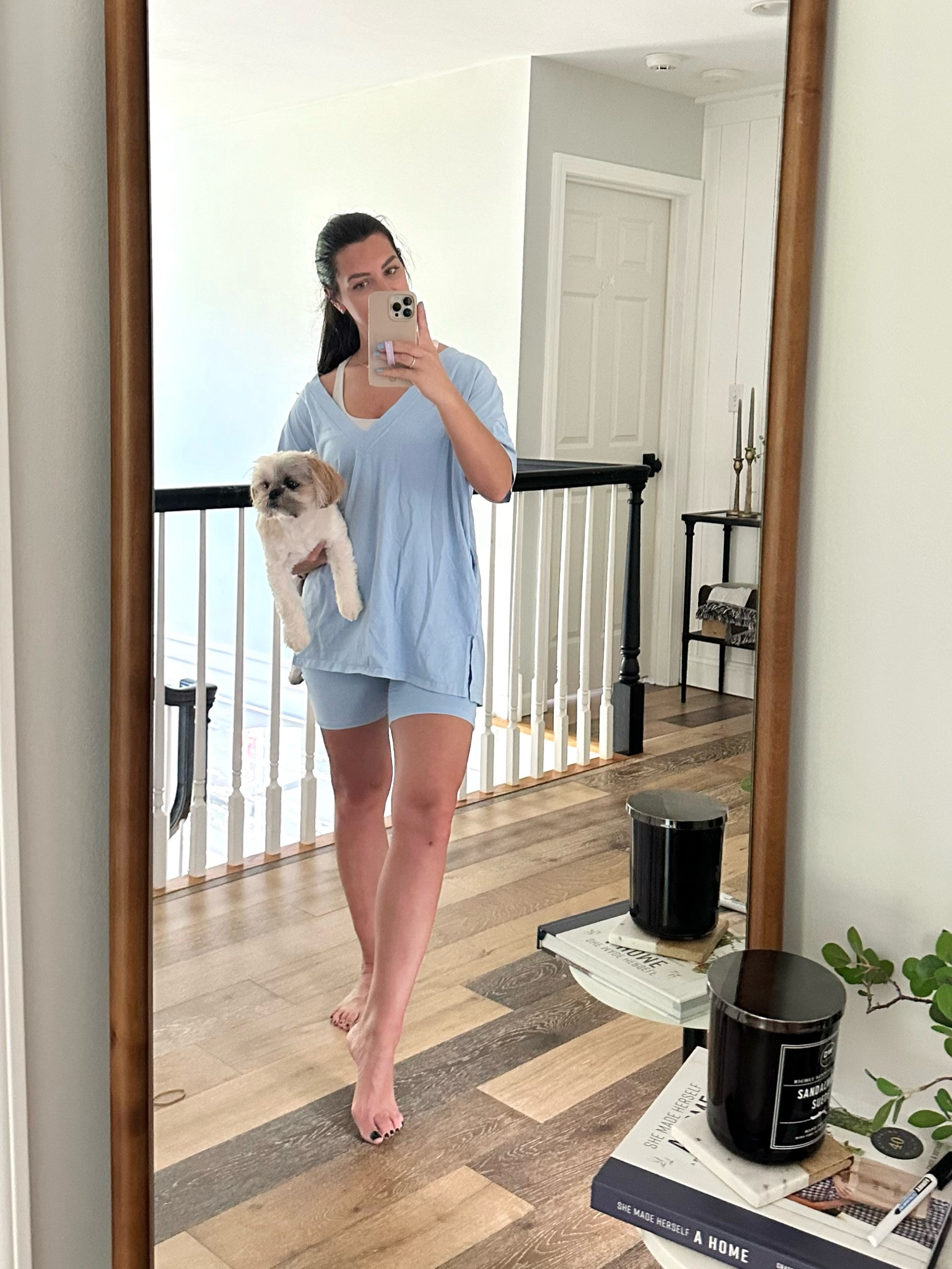 Oversized tee and biker shorts set. Under $25!!
wearing size small 

#LTKActive #LTKSaleAlert #LTKOver40