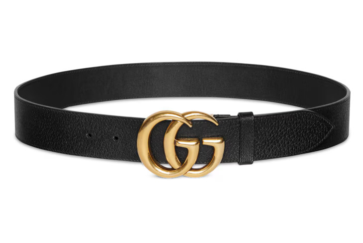 Wide leather belt with Double G buckle | Gucci (US)