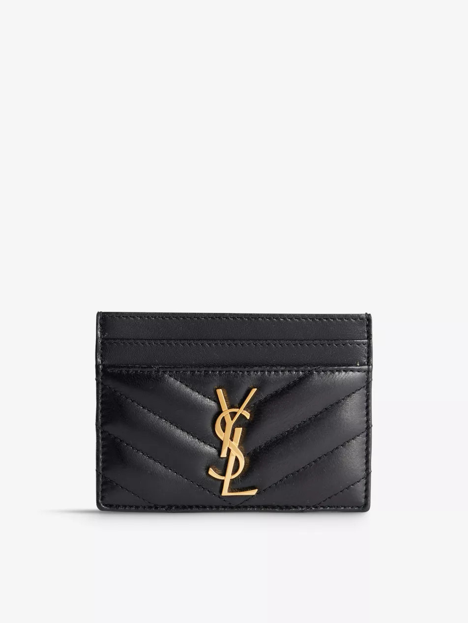 SAINT LAURENT Monogram quilted leather cardholder | Selfridges