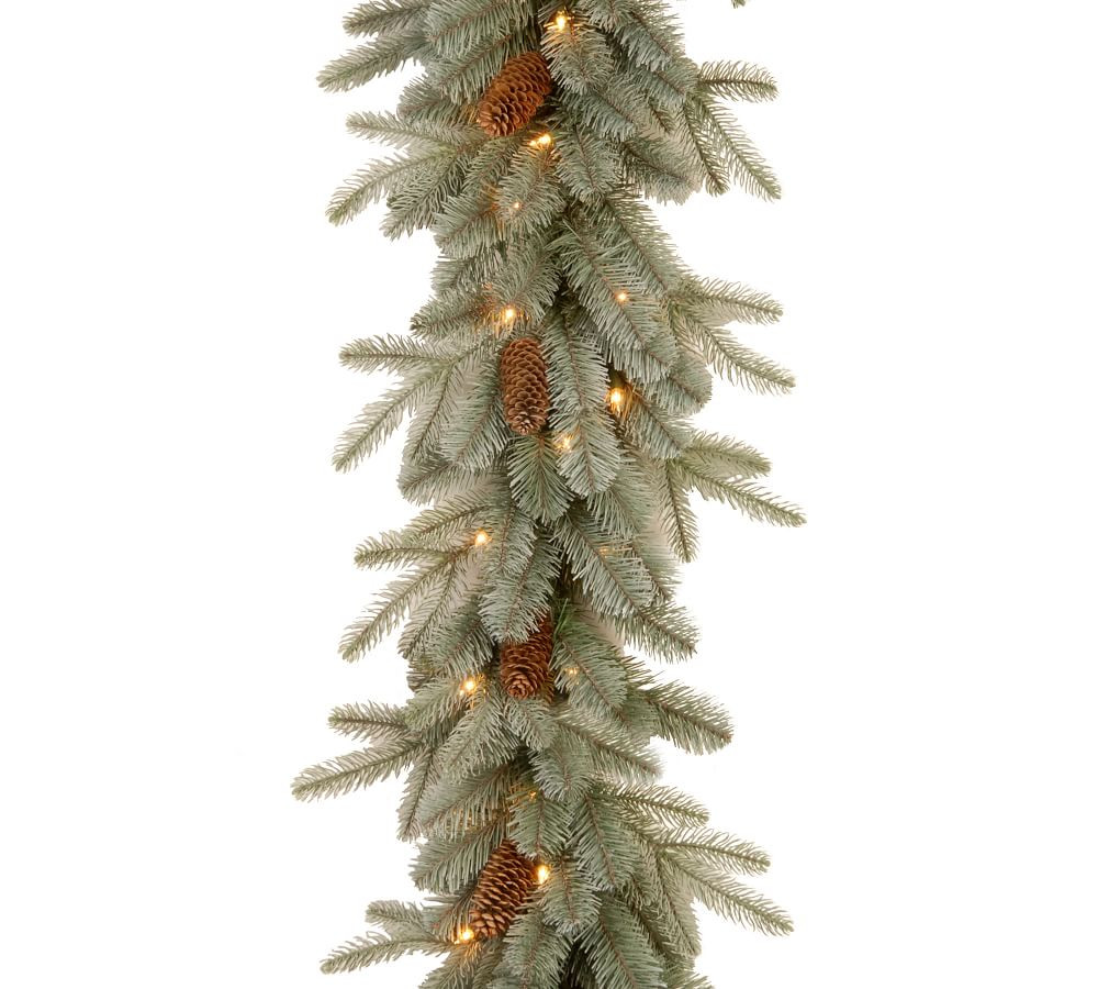 Pre-Lit LED Faux Arctic Spruce Wreath & Garland | Pottery Barn (US)