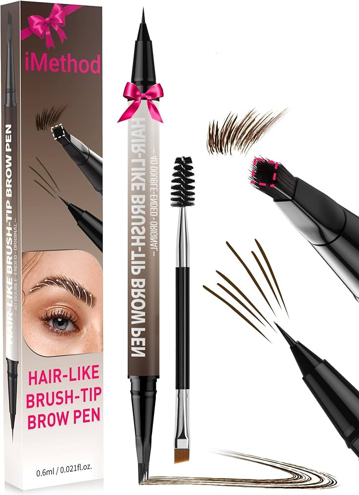 iMethod Eyebrow Pen - Eyebrow Pencil,2-in-1 Eyeliner Dual-Ended Brush-Tip Microblading 4d Eyebrow... | Amazon (US)