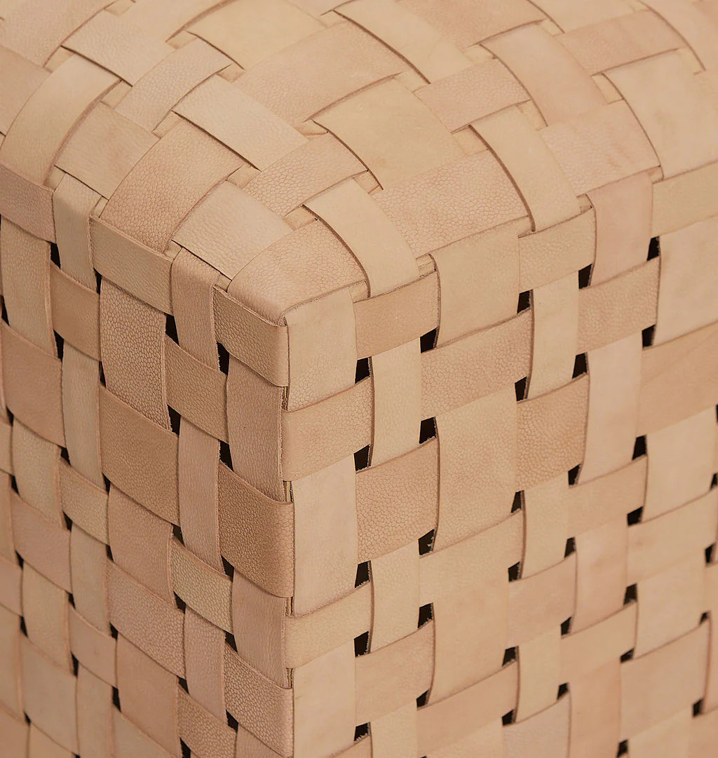 Colca Leather Ottoman | Amber Interiors