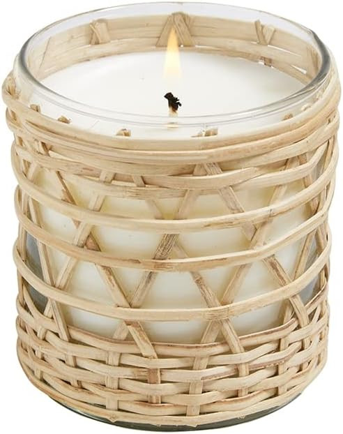 Hillhouse Naturals Citrus Bamboo Wrapped Candle, 7oz, White | Amazon (US)