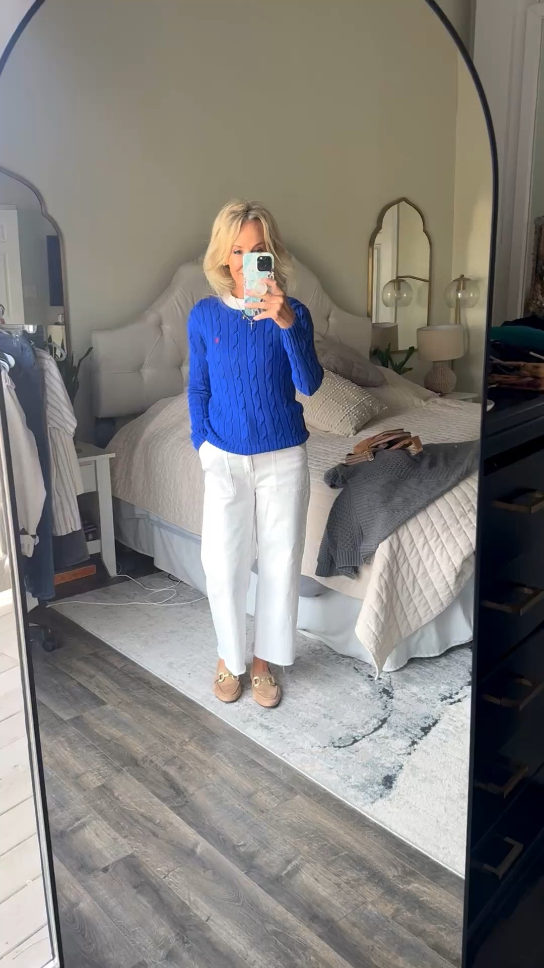 Early #springoutfit #ralphlauren #white pants #loafers 

#LTKPetite #LTKootd #LTKOver40