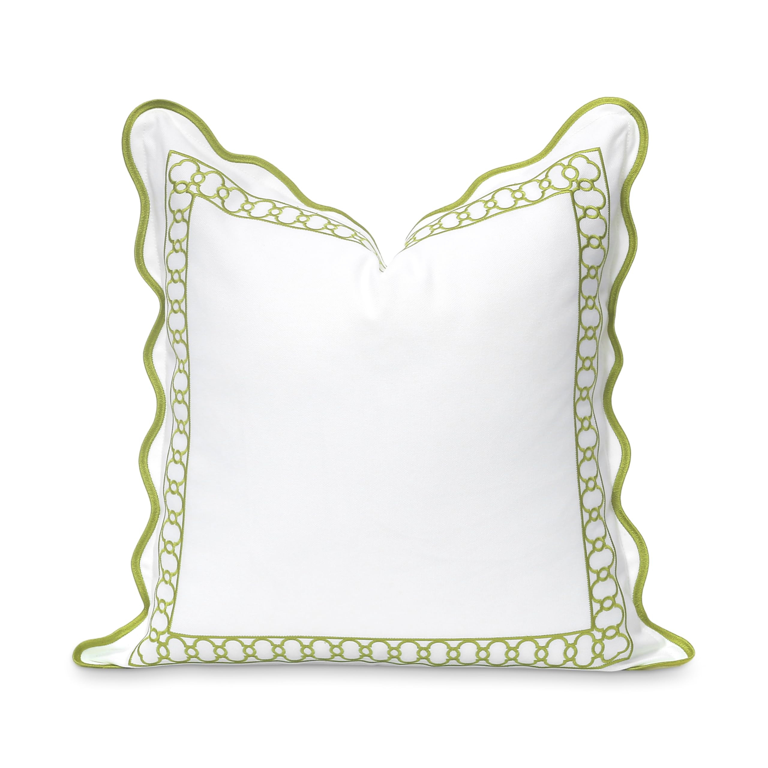 Hofdeco Premium Coastal Patio Indoor Outdoor Scalloped Throw Pillow Cover Only, 20"x20" Water Rep... | Amazon (US)