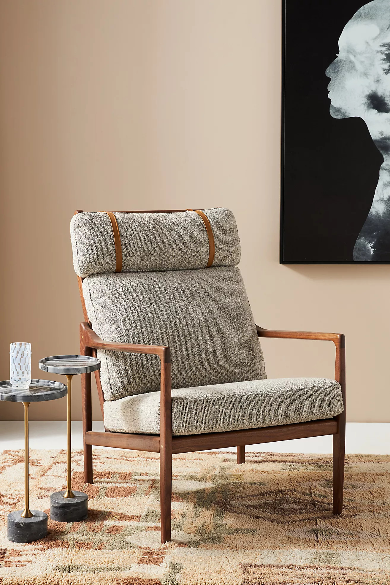 Bouclé Headrest Lounge Chair | Anthropologie (US)