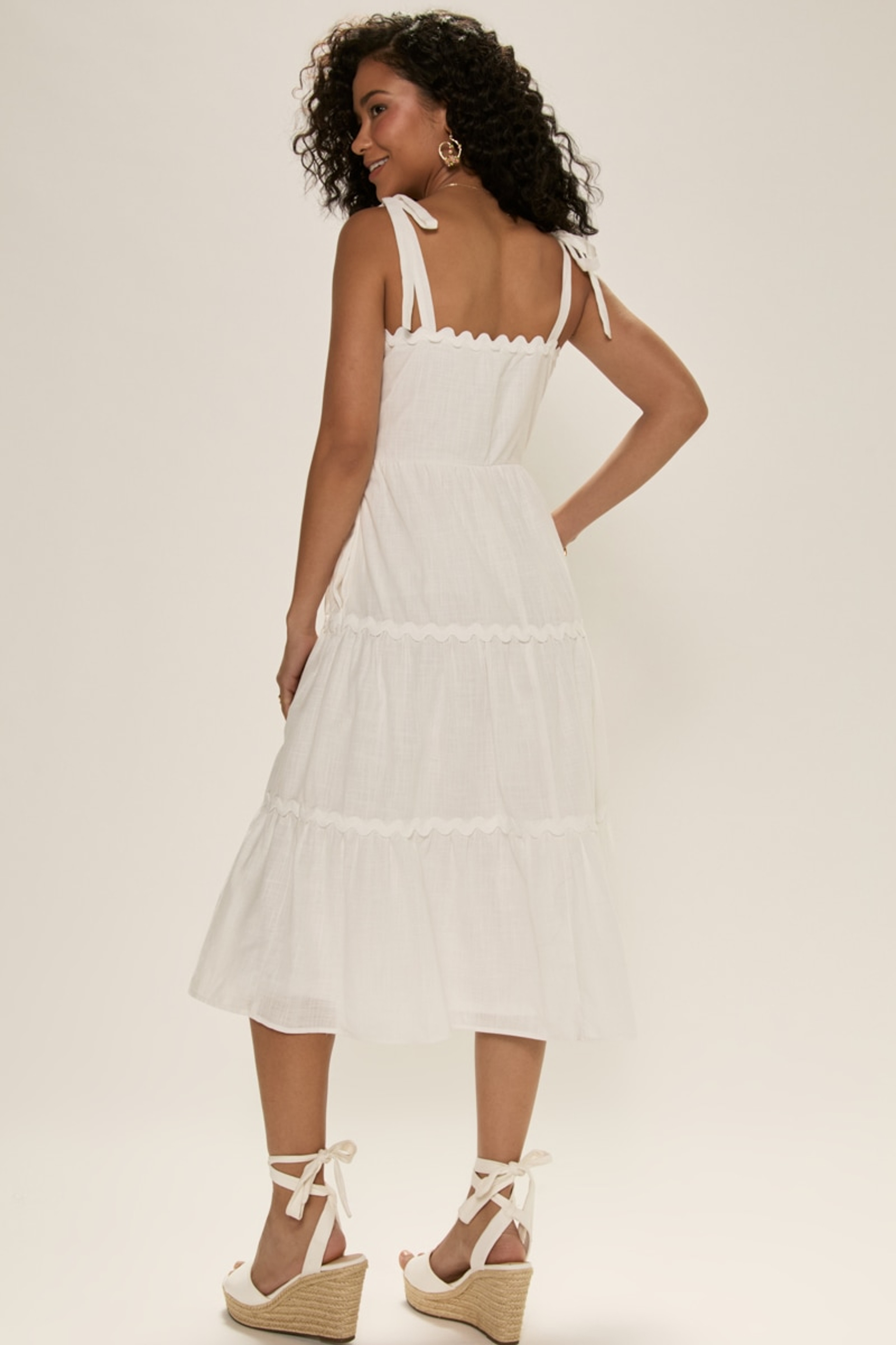 Monique Ric Rac Tiered Midi Dress | Francesca's