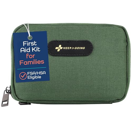 Keep Going Travel First Aid Kit for Kids – 130 Pc. for Car, Purse, Diaper Bag, Backpack, & Suitcase, with Latex-Free Bandages – 7 x 5 x 2 in. Travel First Aid Kit TSA-Approved | Amazon (US)