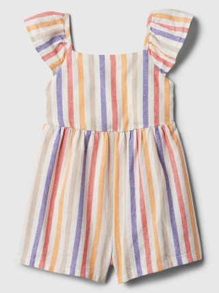 babyGap Linen-Blend Flutter Romper | Gap Factory