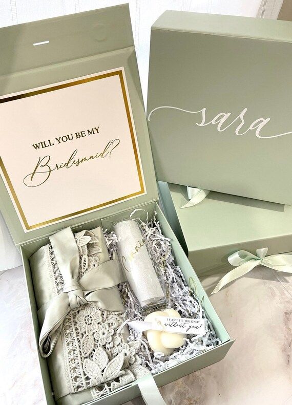 Bridesmaid Box Bridesmaid Proposal Box Sage Bridesmaid Gift - Etsy | Etsy (US)