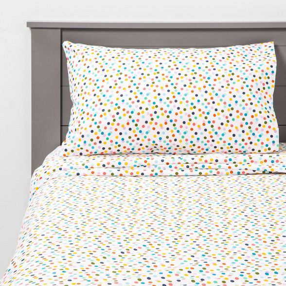 Confetti Dots Cotton Sheet Set - Pillowfort™ | Target