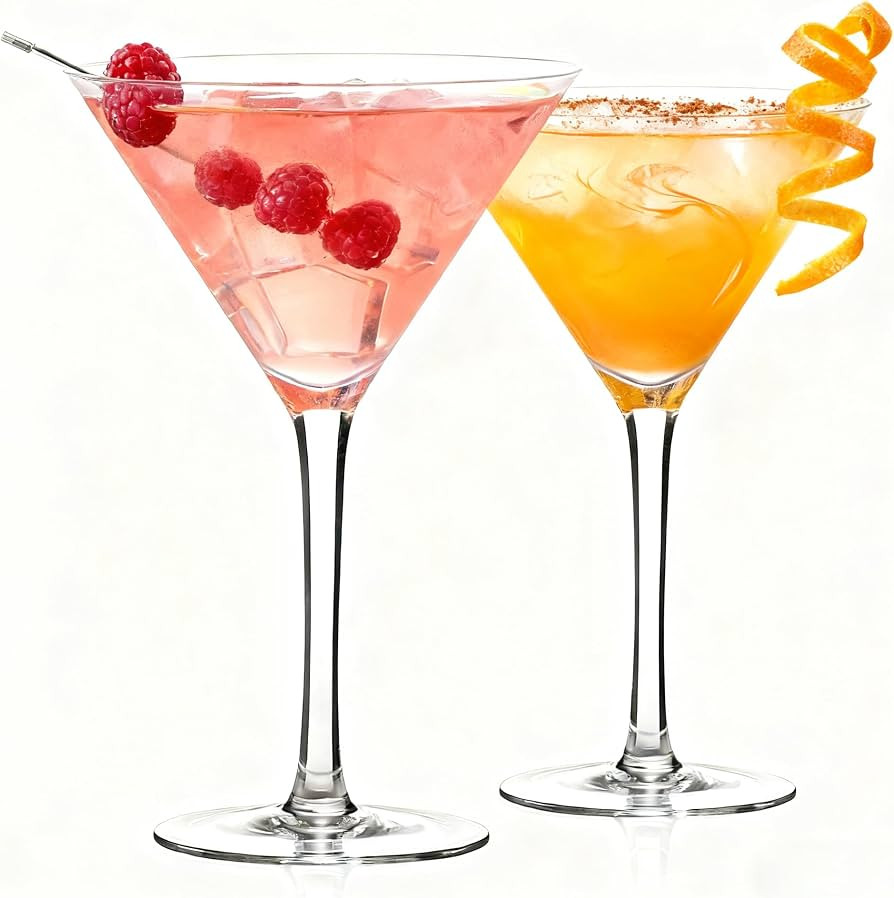 Martini Glasses Set of 2, 9 oz Crystal Cocktail Glasses, Hand Blown Crystal Martini Glasses for E... | Amazon (US)