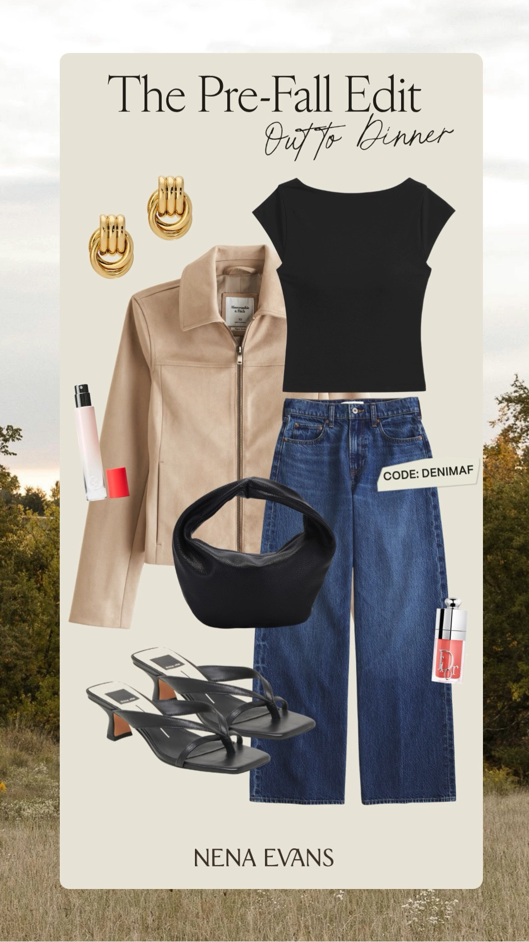 25-50% OFF all jeans + 20% off almost everything else!! Use code DENIMAF for an extra 15% OFF!! What to Wear: Out to Dinner 🍷 

pre-fall outfit inspo, pre-fall edit, abercrombie jeans, abercrombie denim, abercrombie sale, abercrombie code, sale alert, date night outfit, dinner outfit, mom outfit, postpartum outfit, suede jacket

#LTKSeasonal #LTKSaleAlert