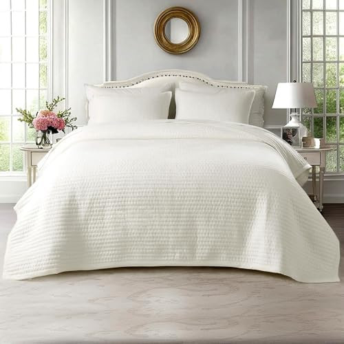 Oversized King Quilt Set 112"x106" – Soft Washed 3-Layer Lightweight California King Bedspread,... | Amazon (US)