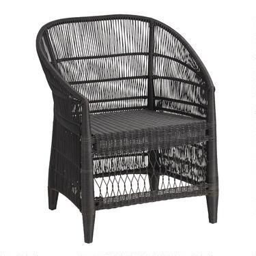 Black All Weather Wicker Diani Outdoor Dining Chair | World Market