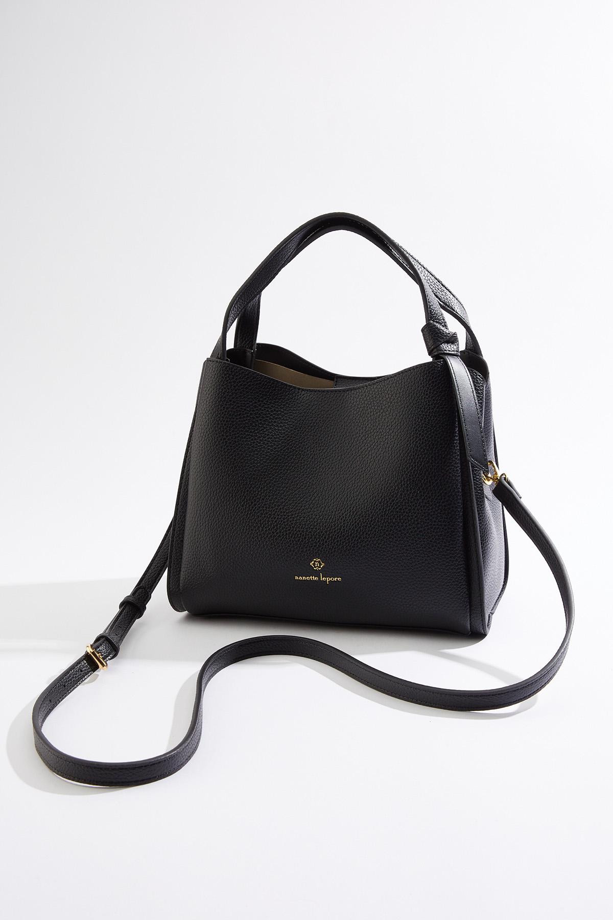 Triple Compartment Faux Leather Satchel | Cato Fashions