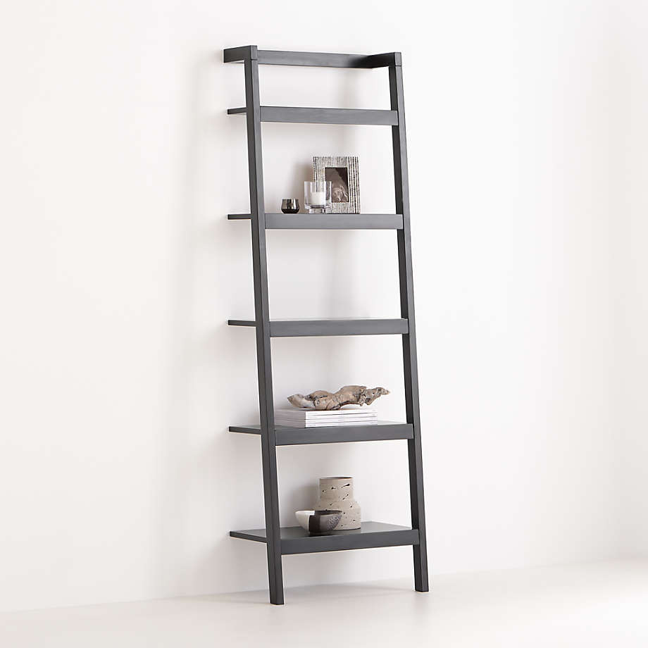 Sawyer White Leaning 24.5" Bookcase + Reviews | Crate & Barrel | Crate & Barrel