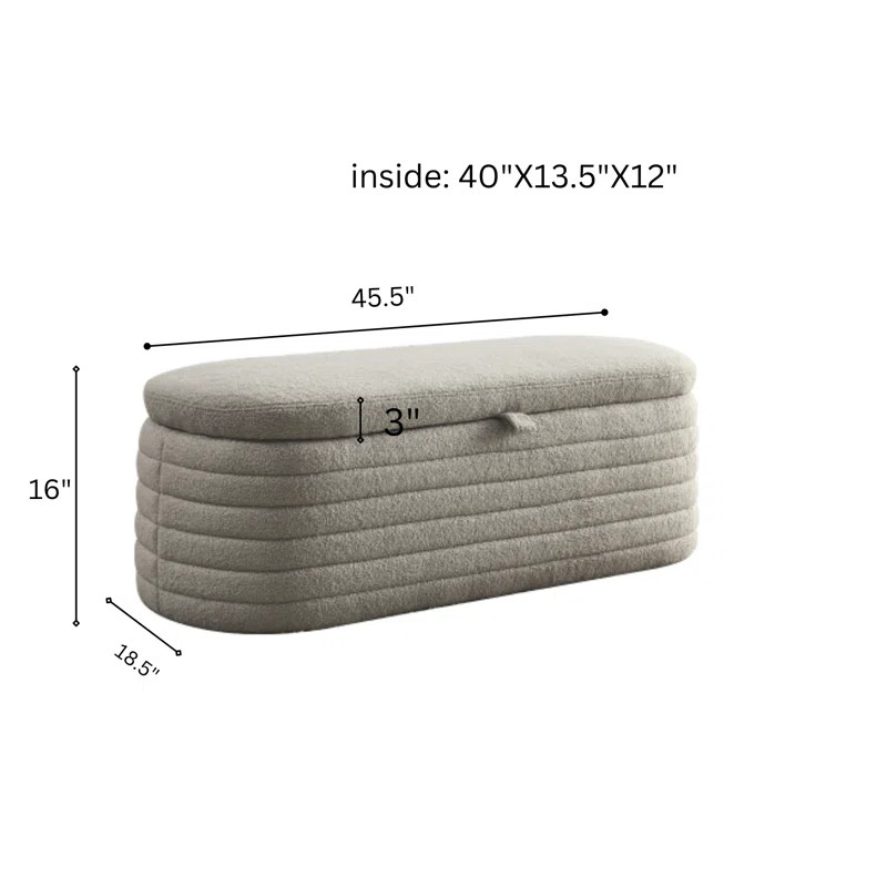 Hazelzet Fabric Upholstered Storage Bench | Wayfair North America