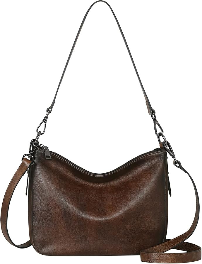 HESHE Leather Purses for Women Crossbody Hobo Shoulder Bag Women’s Handbags with 2 Straps Desig... | Amazon (US)