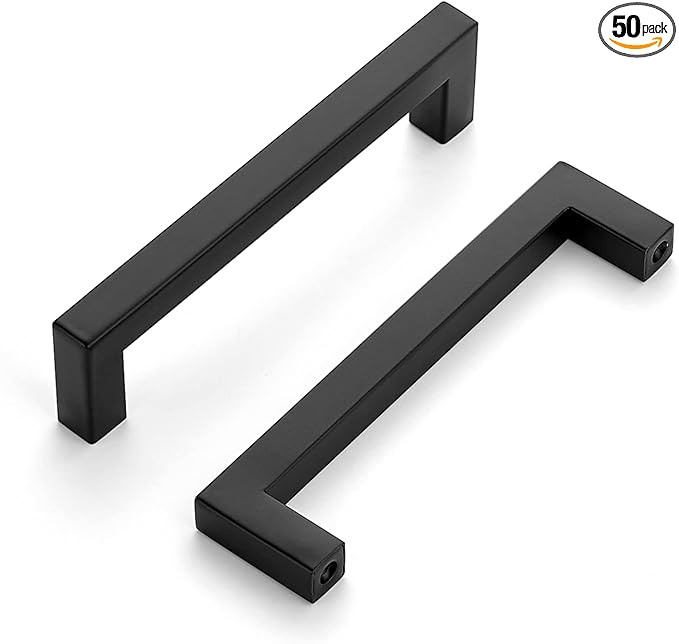 Ravinte 50 Pack Cabinet Handles Square Cabinets Cupboard Hanldes Matte Black Drawer Pulls Stainle... | Amazon (US)
