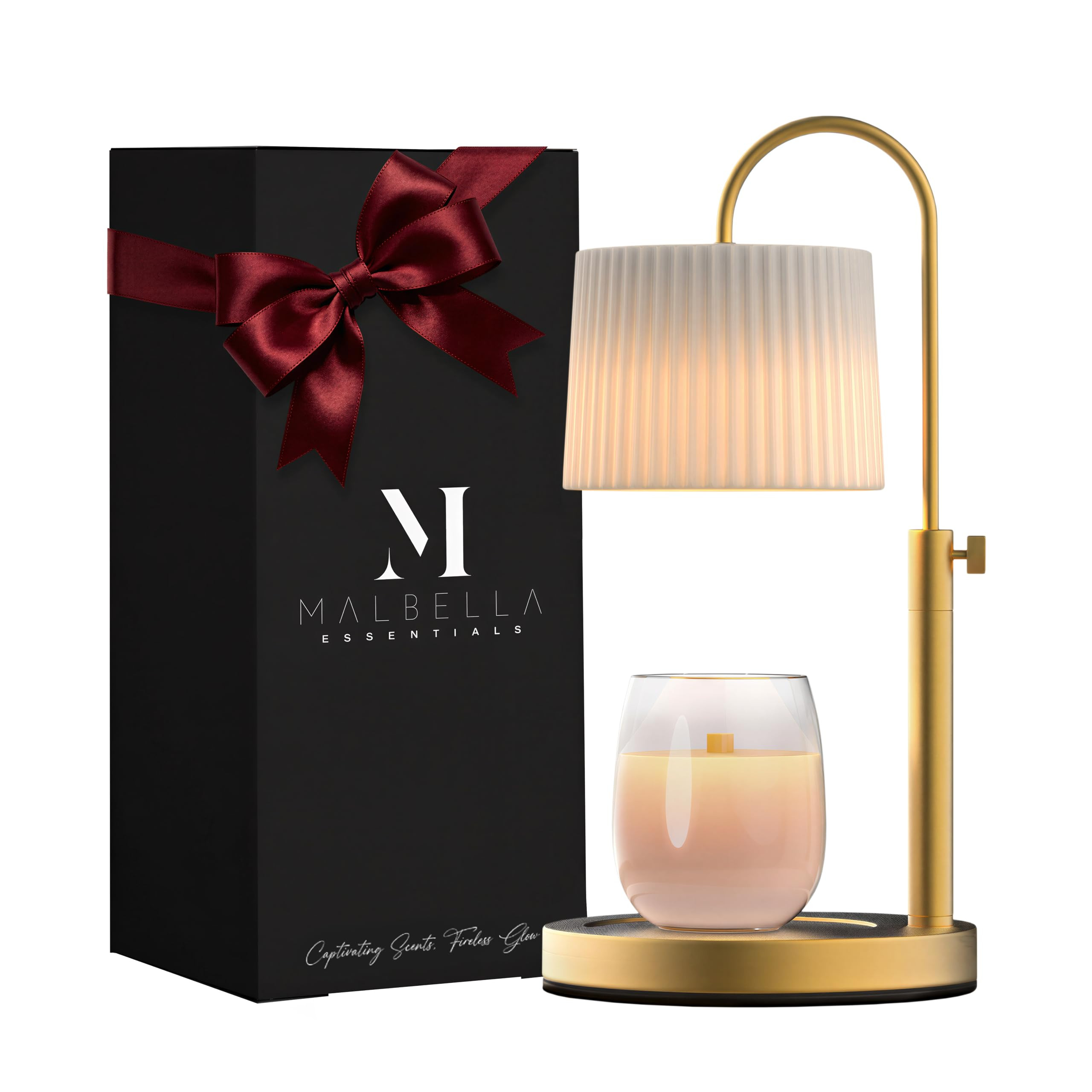 Dimmable Glass Candle Warmer Lamp with Timer - Adjustable Height Candle Lamp Warmer with Timer (8... | Amazon (US)