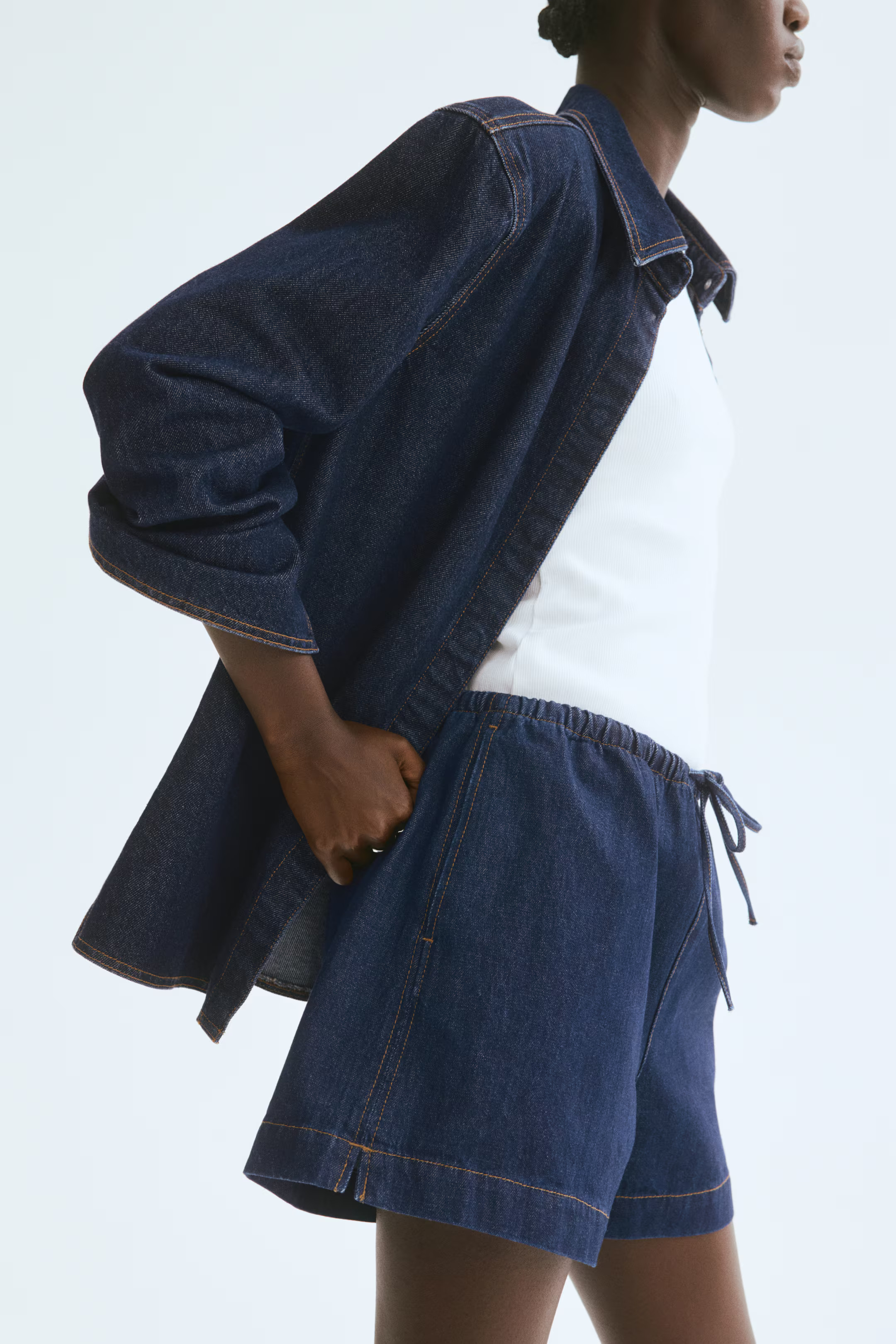 Denim drawstring shorts | H&M (UK, MY, IN, SG, PH, TW, HK)