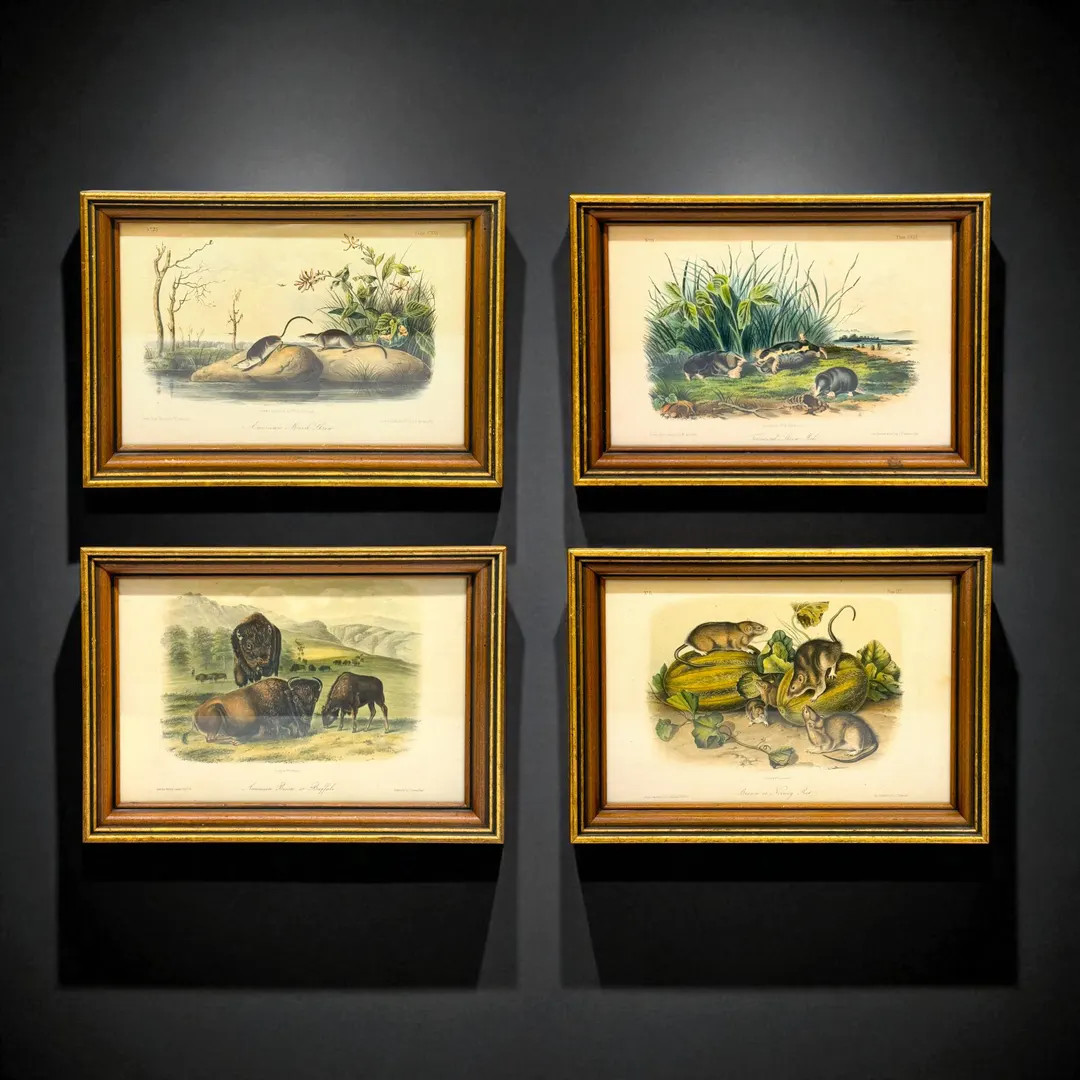 Framed Audubon Print: 19th Century Wildlife Reproduction - Choose Buffalo, Rat, Shrew, or Mole - ... | Etsy (US)