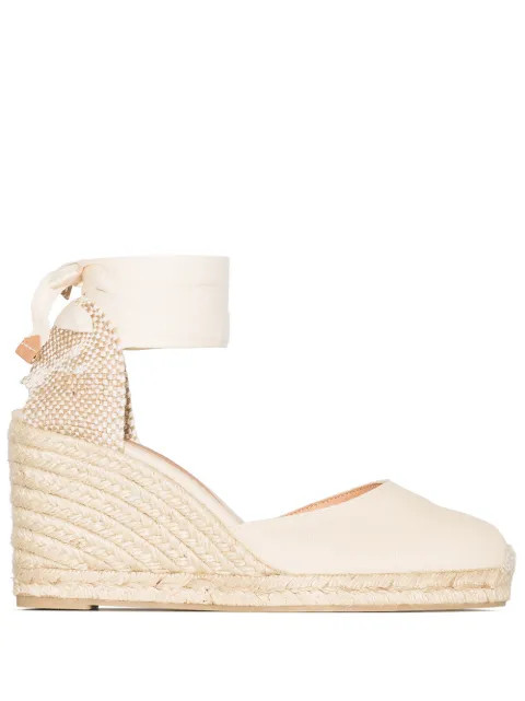 Castañer Carina 80mm ankle-tie Wedge Sandals - Farfetch | Farfetch Global