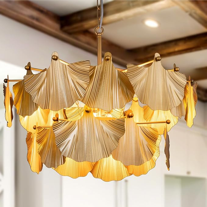 TOCHIC Gold Vintage Chandelier, 8 Lights Rustic Chandeliers for Dining Room, Modern Farmhouse Cha... | Amazon (US)