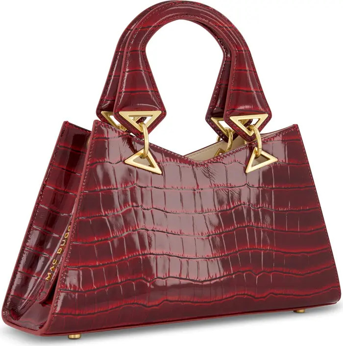 Gold Plated Hardware Crocodile Embossed Leather Handbag | Nordstrom