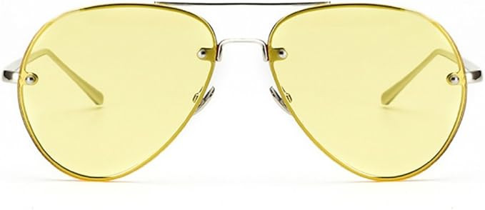 Oversized Aviator Sunglasses Vintage Retro Gold Metal Frame Colorful Lenses 62mm | Amazon (US)