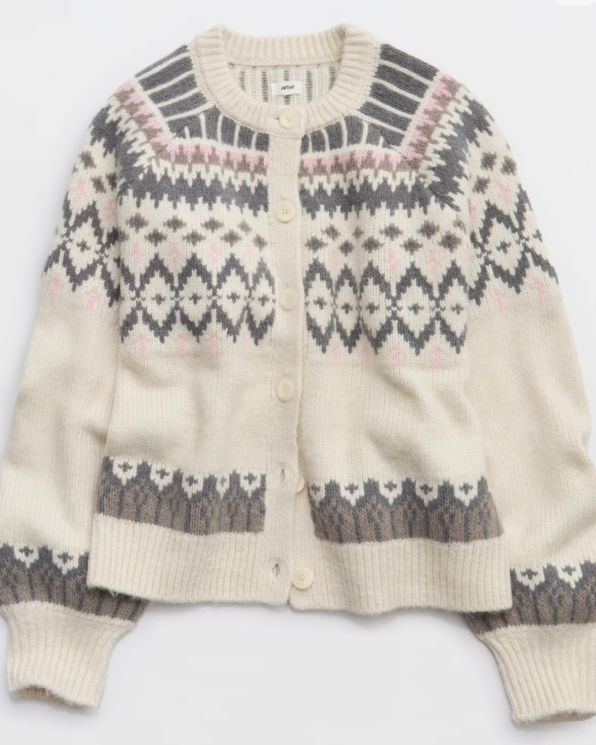 The Aerie Classic Cardi with the gray pattern is peak cozy-girl perfection. The soft knit, relaxed fit, and subtle patterned detailing make it the cardigan you’ll reach for every single day. Toss it over a tee, bodysuit, or PJ set — she makes everything look intentionally snuggly.

Grandmillennial meets comfy chic and I’m obsessed. 🧶🩶

#LTKHoliday #LTKGiftGuide #LTKCyberWeek