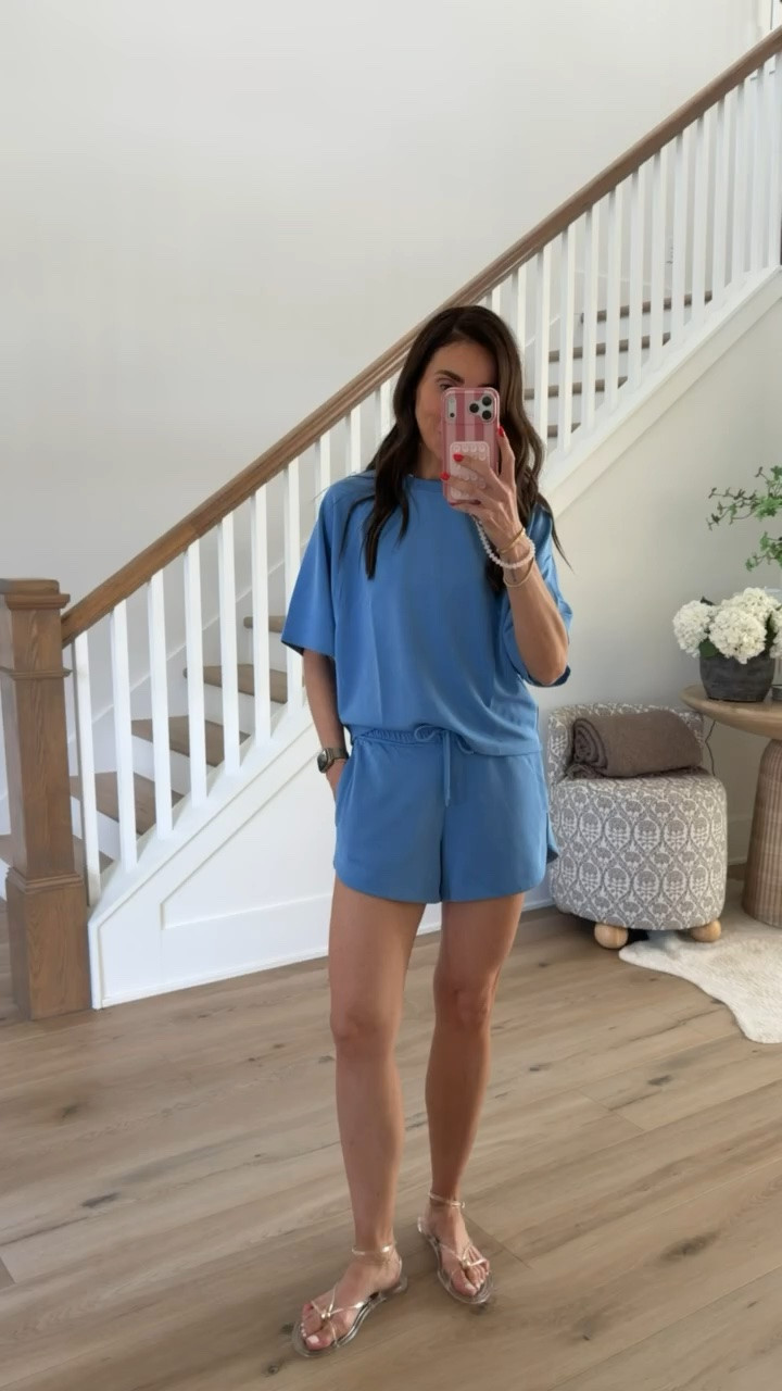 This matching set is the definition of easy summer dressing. The relaxed fit is so comfortable, the fabric feels lightweight, and it looks effortlessly put together whether you’re traveling, running errands, or lounging at home.

Matching set, Blue lounge set, Summer outfit, Travel outfit, Casual style, Comfy outfit, Two piece set, Vacation outfit, Everyday style, Relaxed fit, annabrstyle

#LTKActive #LTKTravel #LTKootd
