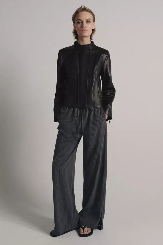 100% LEATHER JACKET ZW COLLECTION LIMITED EDITION | Zara US