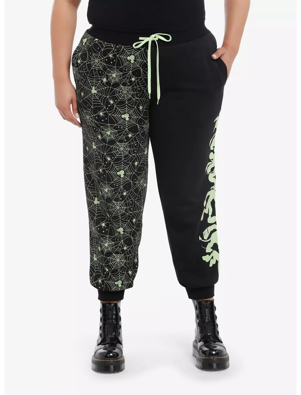 Her Universe Disney Halloween Split Glow-In-The-Dark Girls Jogger Sweatpants Plus Size | Hot Topic