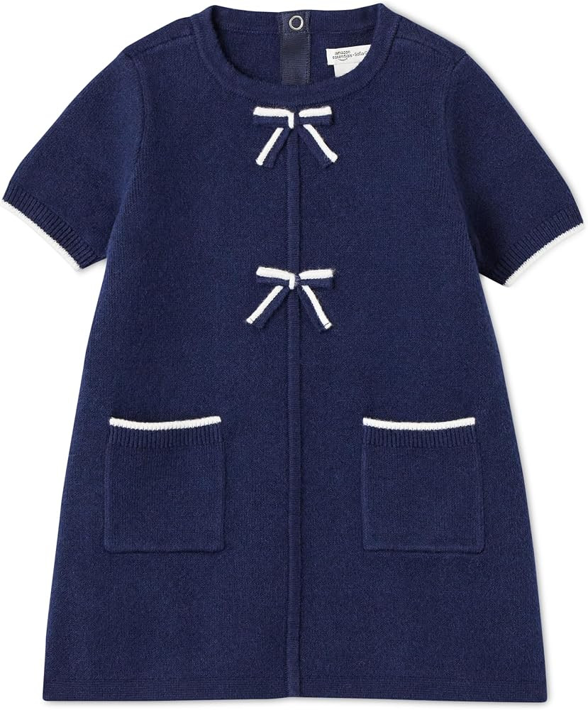 Amazon Essentials x Sofia Grainge Girls and Toddlers' Holiday Bow Front Shortsleeve Sweater Knit ... | Amazon (US)