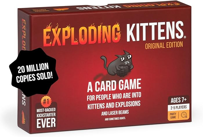 Exploding Kittens Original Edition - 2-5 Players - Ages 7+ - 15 Minutes to Play - High Stakes Car... | Amazon (US)