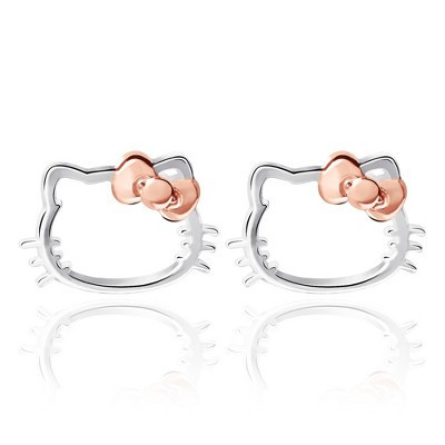 Hello Kitty Silhouette Stud Sterling Silver Earrings | Target