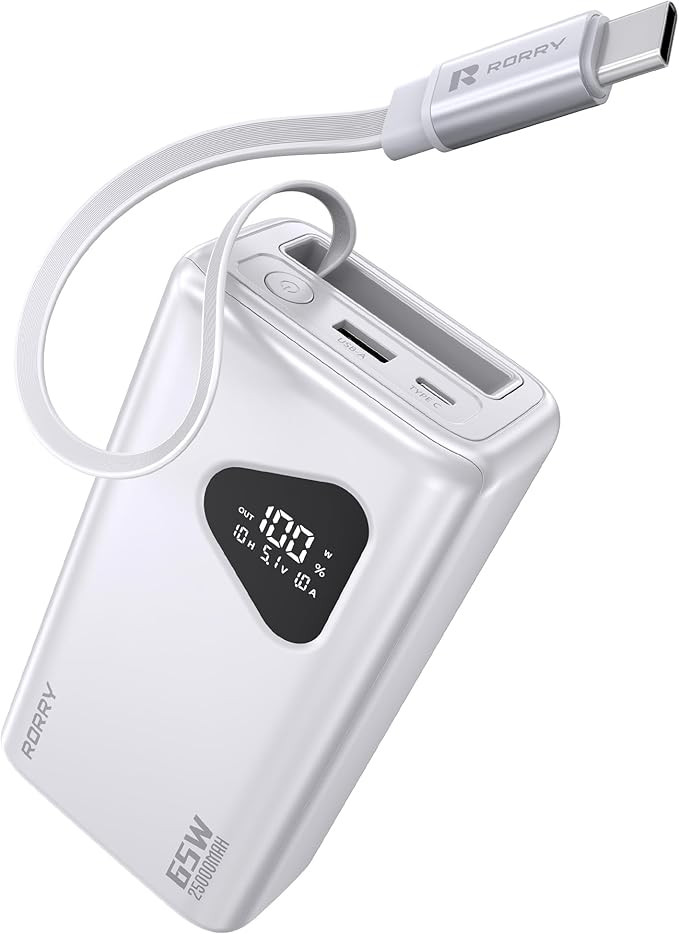 RORRY Laptop Power Bank, 25000mAh 65W Portable Laptop Charger Battery Bank PD Fast Charger Built ... | Amazon (US)