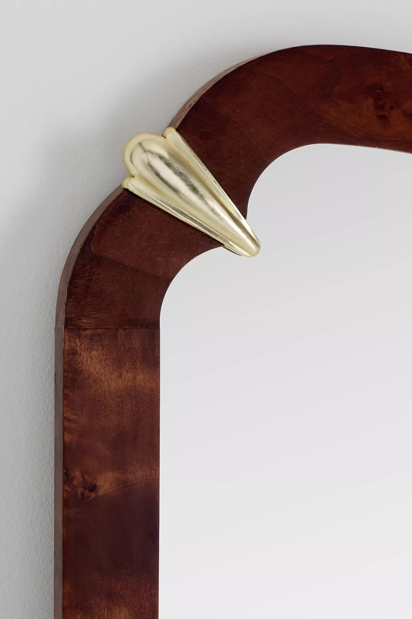 Violeta Scalloped Burl Wood Full-Length Mirror | Anthropologie (US)