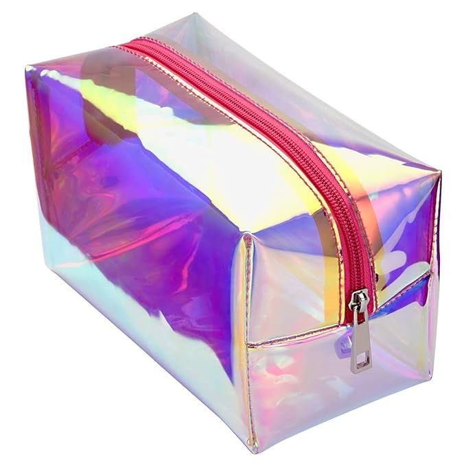 Holographic Makeup Bag, Cambond Clear Cosmetic Pouch Toiletry Organizer Cute Pencil Case Statione... | Amazon (US)