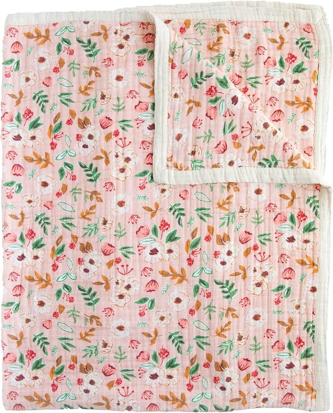 Little Unicorn –WallFlower Cotton Muslin Quilt X-Large Blanket| 100% Cotton | Super Soft |Toddl... | Amazon (US)