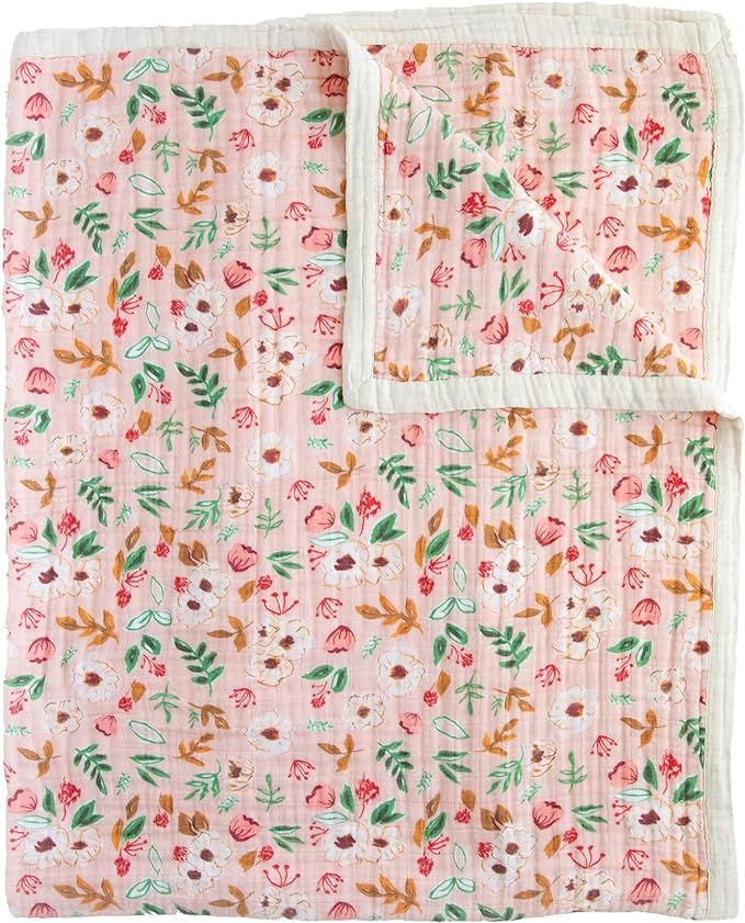 Little Unicorn –WallFlower Cotton Muslin Quilt X-Large Blanket| 100% Cotton | Super Soft |Toddl... | Amazon (US)