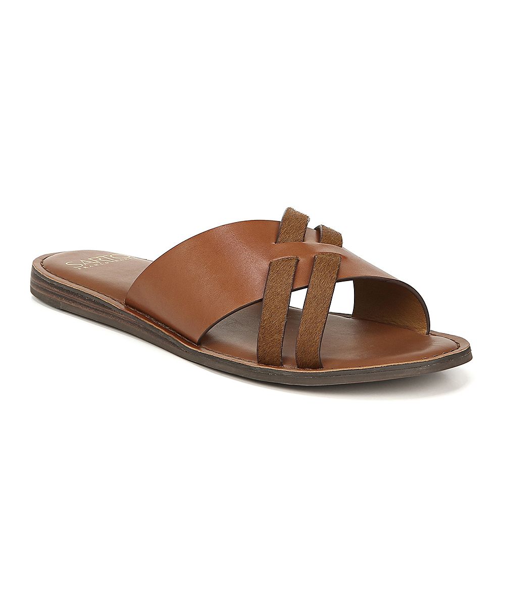 SARTO by Franco Sarto Women's Sandals BROWN - Brown Strappy Logan Leather Slide - Women | Zulily