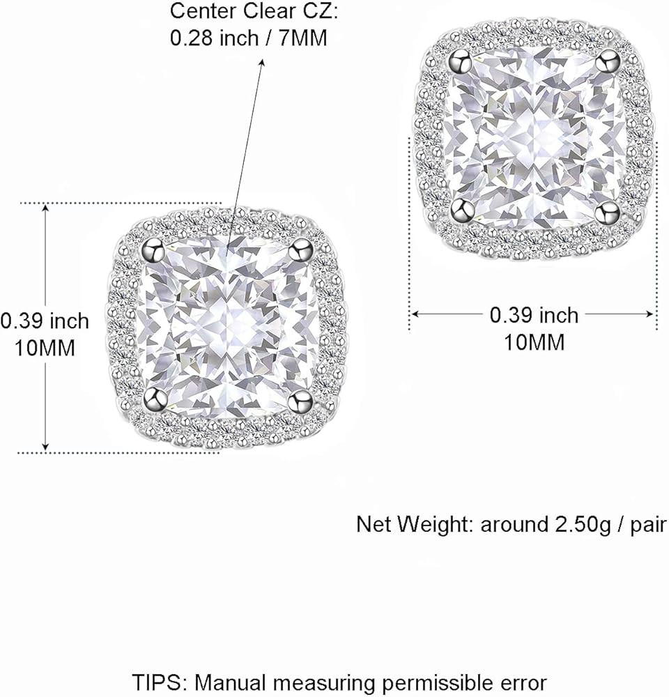 YOMELA Cubic Zirconia Earrings, Stud Earrings for Women Hypoallergenic White Gold Small Dainty Ha... | Amazon (CA)