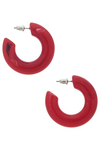 Casa Clara x REVOLVE Aila Hoop Earrings in Red from www.revolveclothing.com | Revolve Clothing (Global)