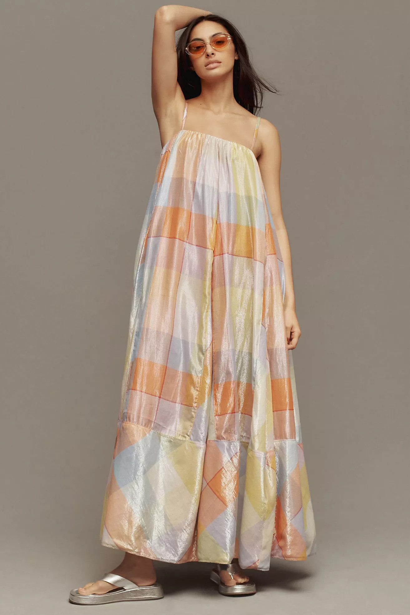 Pilcro Sleeveless Plaid Tent Maxi Dress | Anthropologie (US)